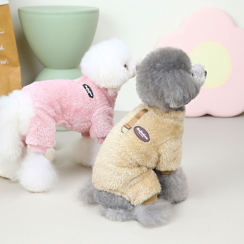 Warm Fleece Dog Cat Jumpsuit Small Pet Puppy Winter Coat Pajamas Jumper Clothes - Picture 13 of 22