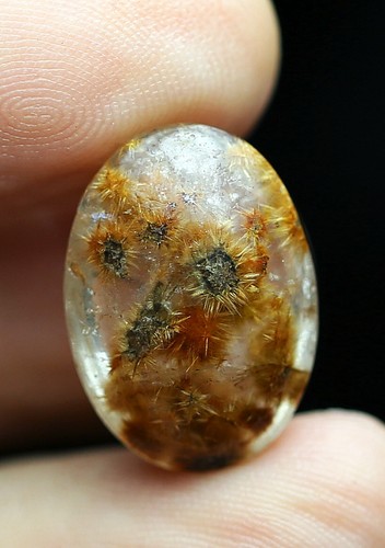 12.2ct Rare NATURAL Clear RUTILATED flowers Crystal Polished pendant - Picture 6 of 6
