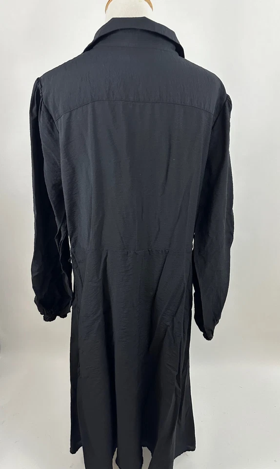 Vestido midi manga larga nine west negro rayón nailon para mujer L Foto 3 de 4