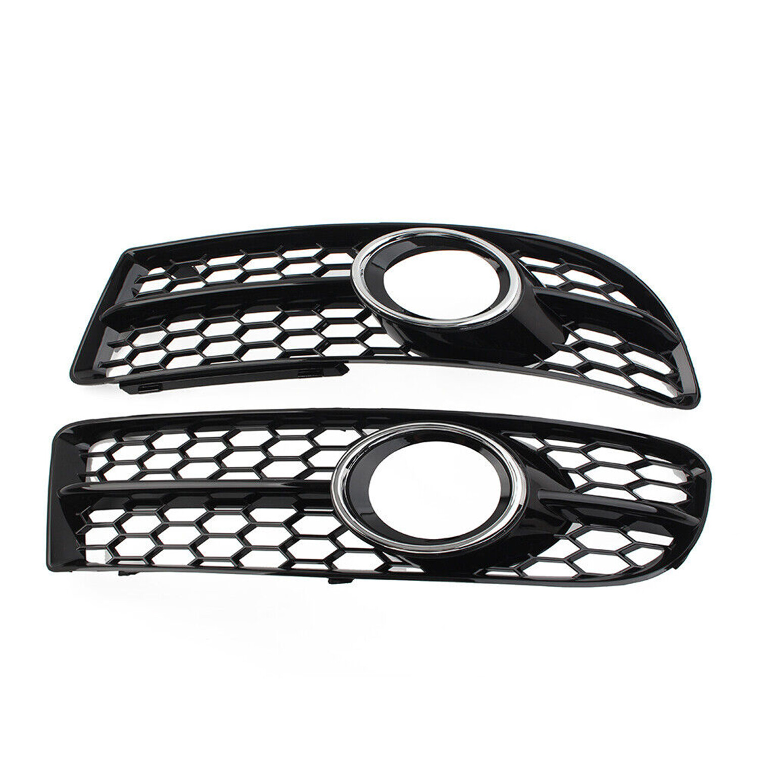 For 2005-08 Audi A4 B7 S-Line Front Bumper Fog Light Grille Grill w/ Chrome Trim
