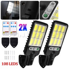 Image of 2x 6000W LED Solar PIR Motion Sensor Wall Light With Remote Security Garden Lamp