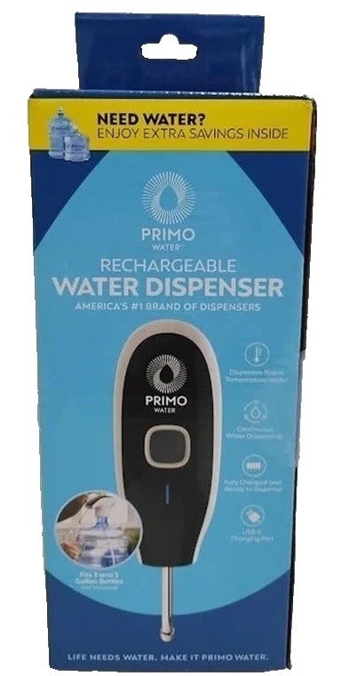 Primo Portable Rechargeable Water Pump Dispenser Black/White