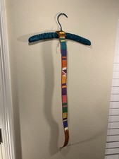 VTG Guatemalan Multicolor Hand Woven Handmade Leather Belt Womens 32 Boho Hippie