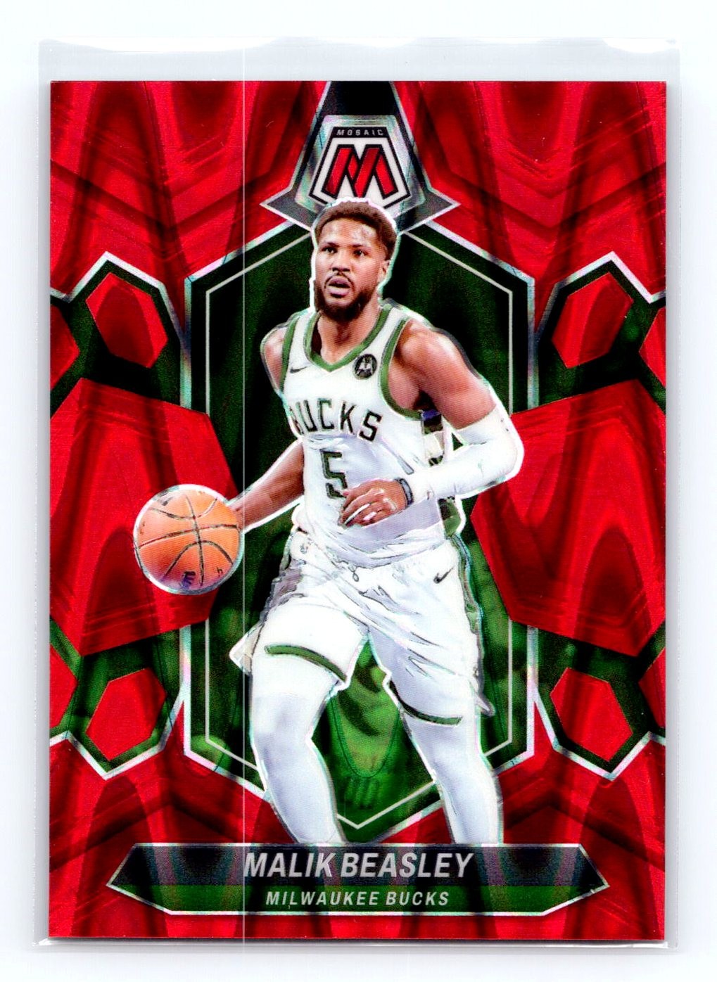2023-24 Panini Mosaic #40 Malik Beasley Red Seismic #/299