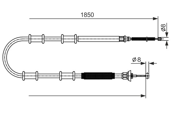 Handbremsseil Seilzug FÜR Fiat Doblo Cargo (263 ) - Bosch 1 987 482 592-image
