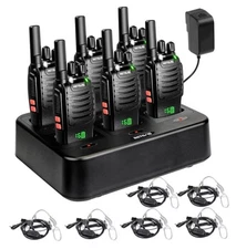 6 Pack Walkie Talkies Retevis H-777H FRS Radios USB-C VOX Charger Work SEALED
