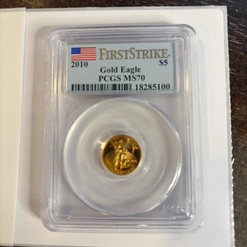 2010 - 1/10 oz American Gold Eagle $5  - FIRST STRIKE - PCGS MS70 ~BEAUTIFUL-100