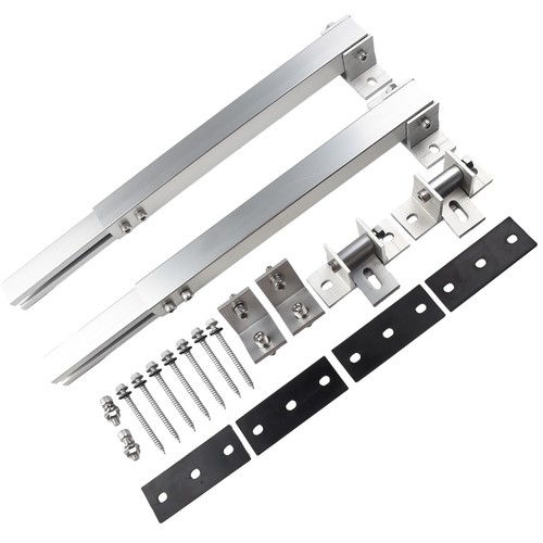 Adjustable Short Brackets End Clamp Kit Flat Roof Mounting Silver Brand New - Afbeelding 12 van 24