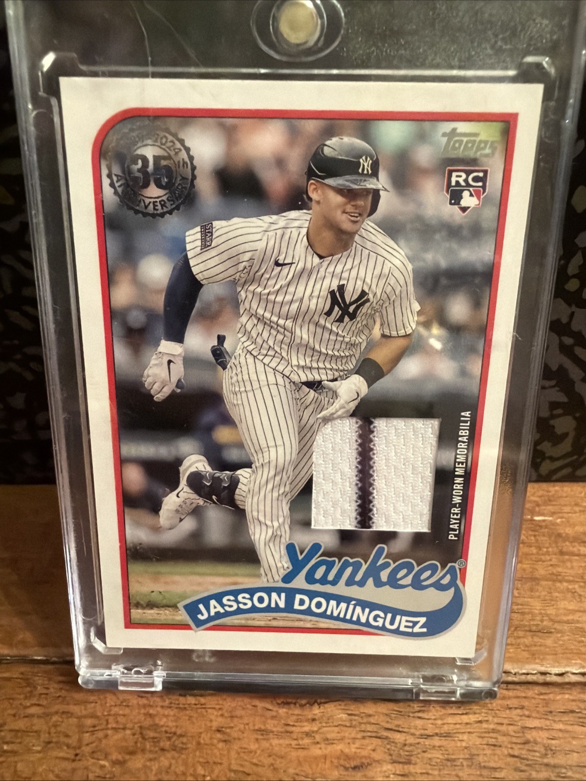 2024 ToppSeries - 1989 Topps Baseball Relics Jasson Dominguez #89RU-JD (MEM, RC)