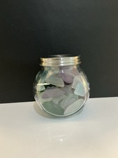 Genuine Tumbled Beach Sea Glass for Crafts, Jewelry, and Decor In Decorative Jar