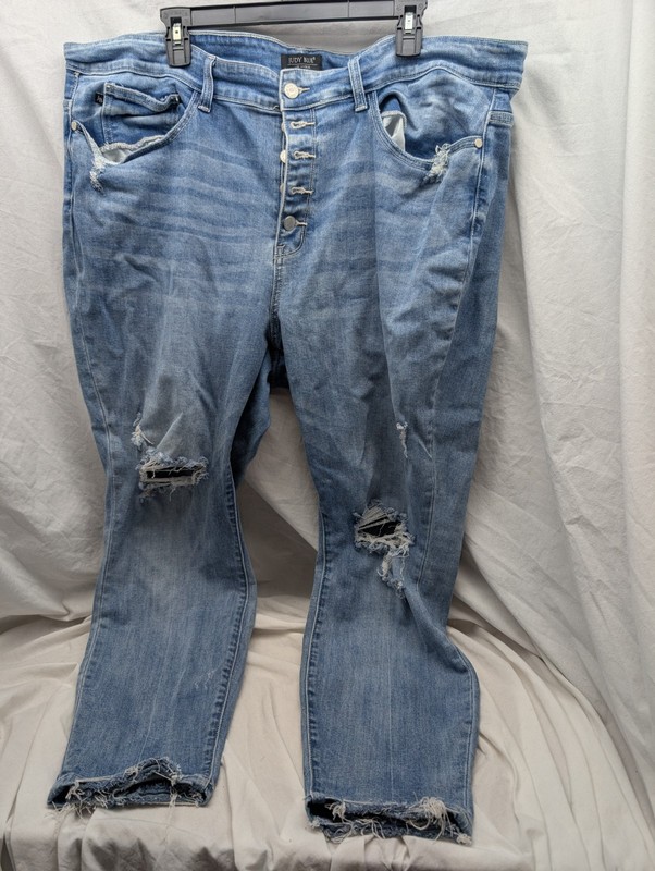 Judy Blue Boyfriend Jeans Womens 24W Plus  High Waisted Button Fly 5 pocket