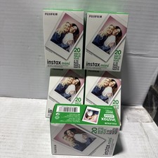 NEW Fujifilm Instax Mini Color Film 5 boxes 100 Sheets Total . EXP07/28