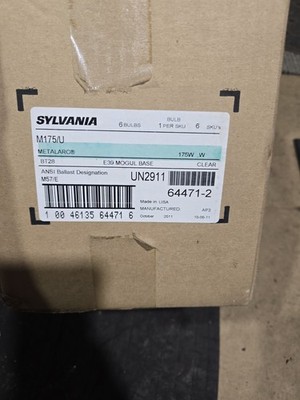 Pack Of 6 Sylvania M175/U 175w E39 Base  M57/E Metalarc Metal Halide lamp