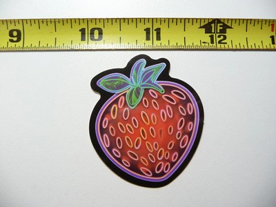 STRAWBERRY NICE SMALL STICKER DECAL NEON STYLE FUN COLORFUL DECO FUNNY