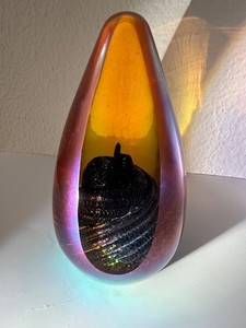 Brian Maytum Dichroic Iridescent Faceted 5” Art Glass Paperweight SIGNED/DATED