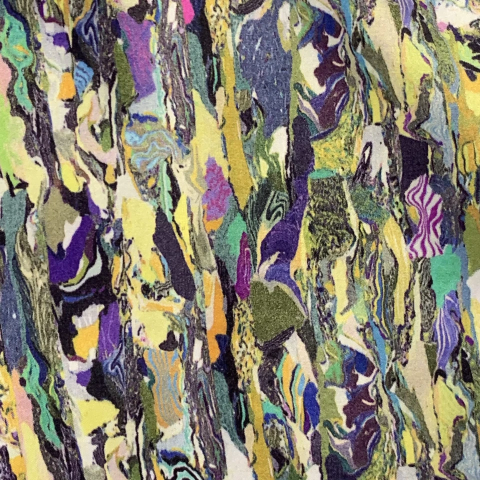 DRIES VAN NOTEN Verde Beige Multicolor Cuentas Seda Lana Bufanda Mantón Foto 3 de 4