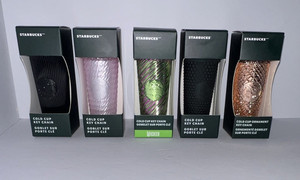 Starbucks Cold Cup Key Chain lot of 5 Hunter Green, Wicked, Pink, Rose Gold, Blk
