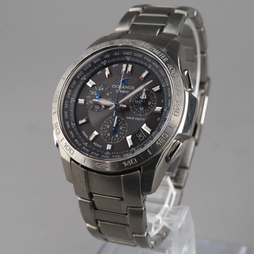 Casio Solar Radio Chronograph ACEANUS OCW-600  Titanium Men's 43mm Watch Vintage - Image 2 of 4