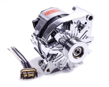 Chrome Ford 2G 85amp Alternator POWERMASTER 17735