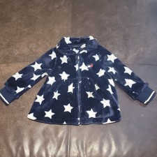 Tommy Hilfiger Girls 3T Navy Fleece Star Hooded Zip Coat Peplum Jacket 138