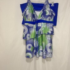 2 Piece Blue  Green Swimsuit Size XXL