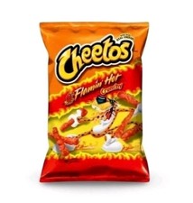 Cheetos Flamin Hot Crunchy American Crisps Snacks, 226.3g Pack