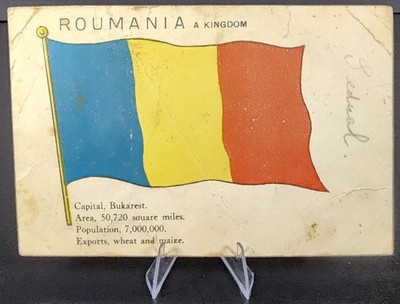 Antique Roumania A Kingdom Flag Postcard Bucharest Romania Posted 1910s