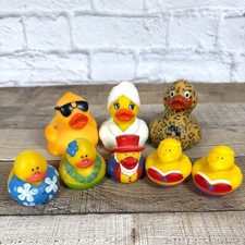8 Pc Lot Assorted Themed Rubber Ducks Novelty Bath Set Camo Spa Fun Duckies Toys