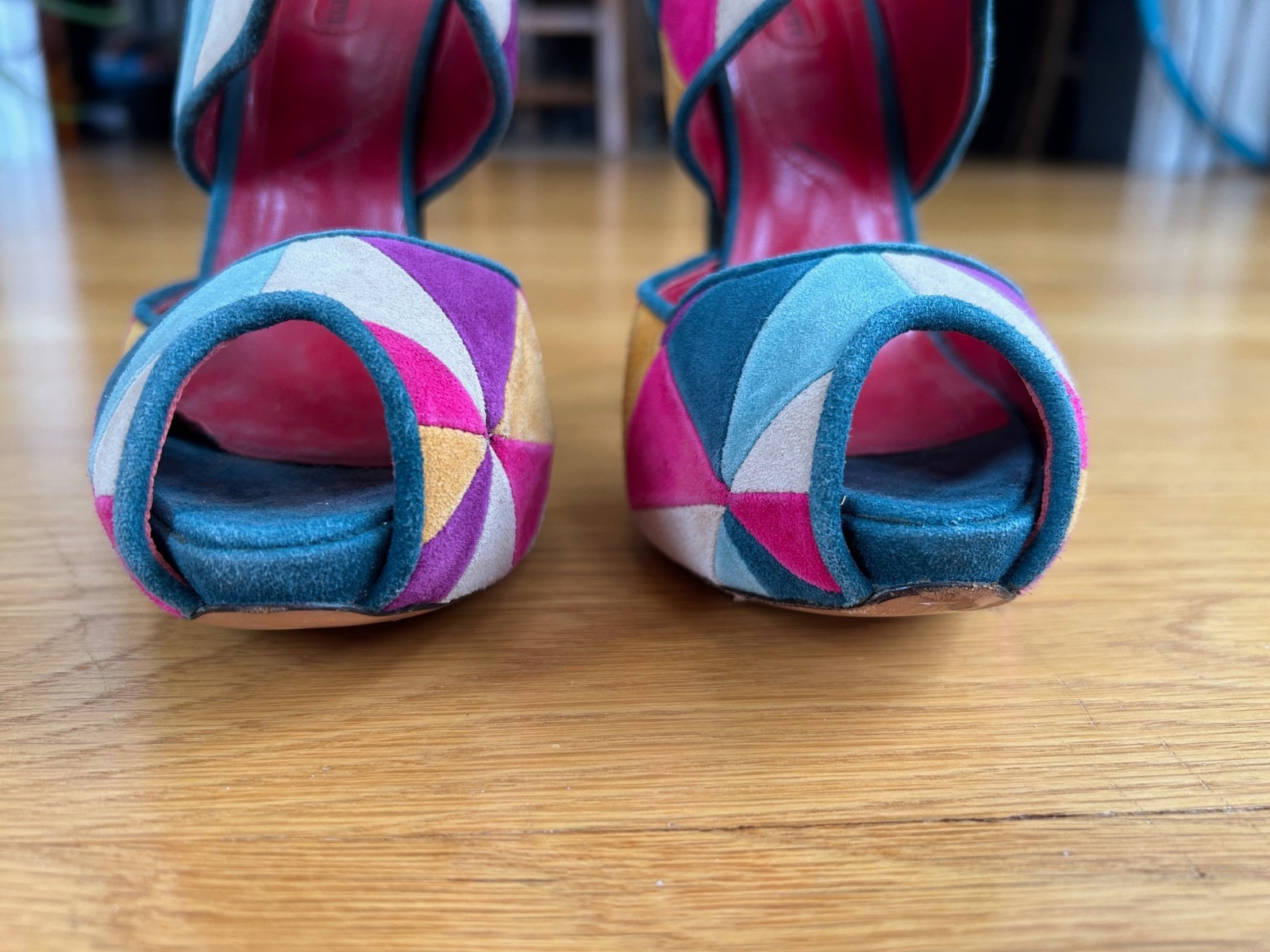 CESARE PACIOTTI Multi-Colors Patchwork Suede Plat… - image 8