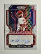 Cristopher Sanchez 2022 Panini Prizm #RA-SZ White Wave Prizm Auto /50 (RC, AU)