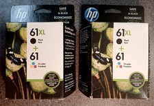 HP 61XL Ink Cartridge Black Tri-Color Combo Set Genuine New Sealed Expired 2018