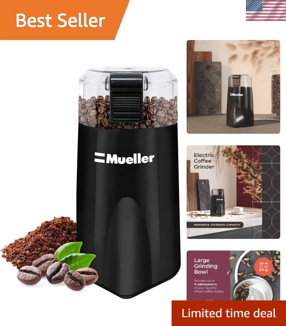 Living HyperGrind Stainless Steel Coffee & Spice Grinder - Black - Modern