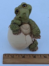 Vintage Hatching Baby Turtle from Egg Resin Figure