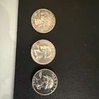 Lot of 3 Washington Silver Quarters 1955, 1962, 1964 - Circulated - 90% Silver