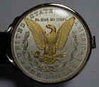 1880 O Morgan Dollar Gold Plated Gilded Money Clip Coin