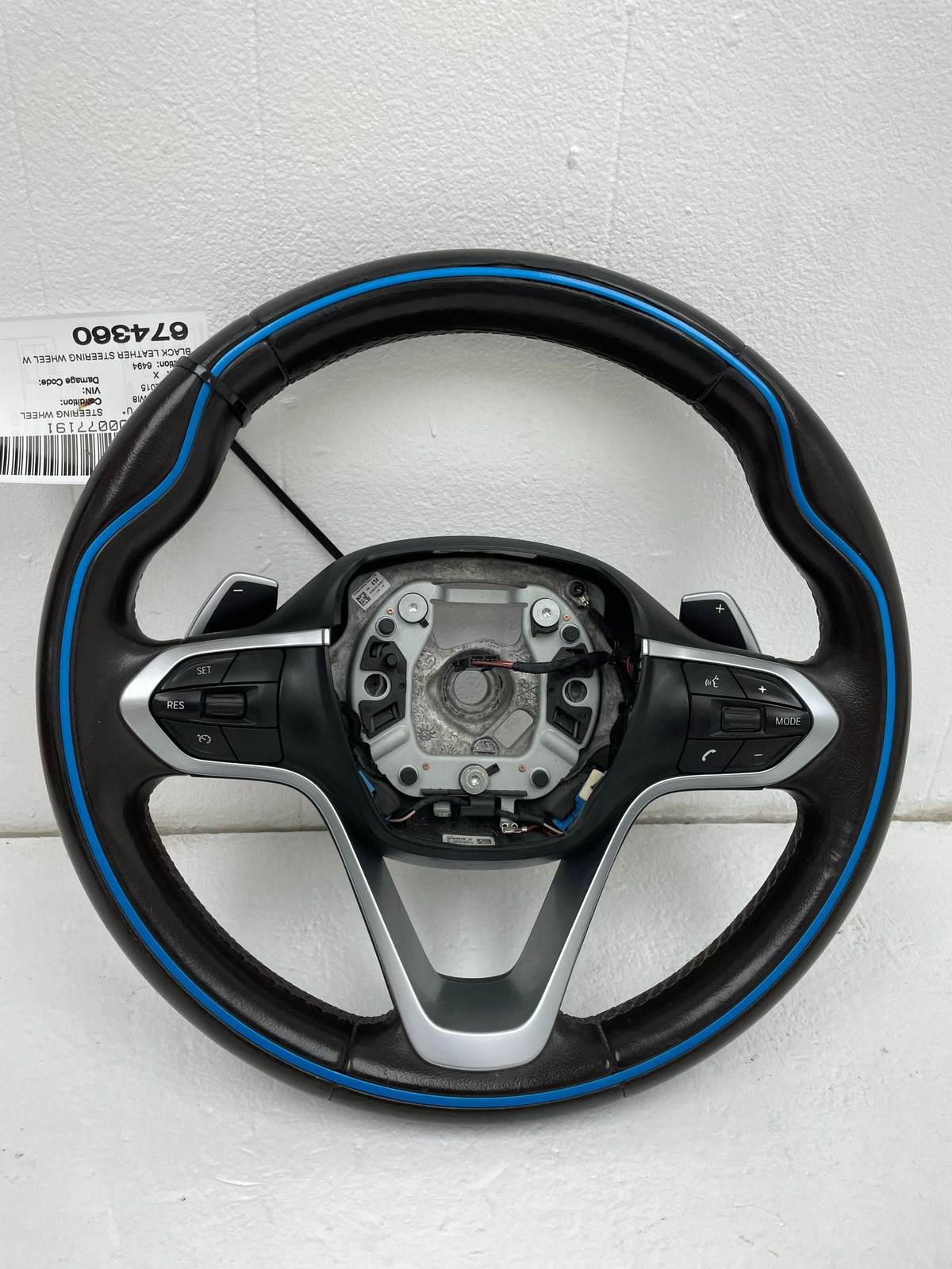 2014-2020 BMW I8 OEM BLACK LEATHER STEERING WHEEL W/ PADDLE SHIFTERS