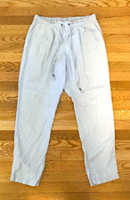 Lands' End Women's soft lightgrey Lyocell Straight Leg Pants Mid Rise Drawstring