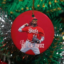 Elly De La Cruz Inspired Design Ceramic Christmas Ornament - Cincinnati Tribute