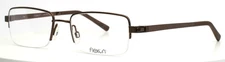 FLEXON E1051 210 Brown Mens Rectangle Half Rim Eyeglasses 53-19-140 B:33