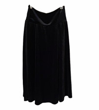 Y2K Black Velvet Flowy Midi Skirt Vintage Witchy Whimsigoth 90s Fairy Grunge
