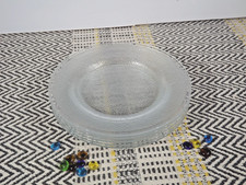 Glass Transparent Dinner Plate Set - 5 Piece - Pebble - Bubble - Clear - Vintage