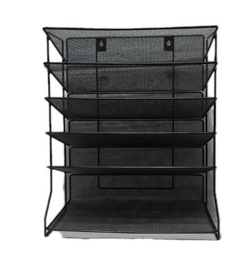 6-Tier Metal Mesh Paper File Organizer Rack Office Paper Supply Home Storage