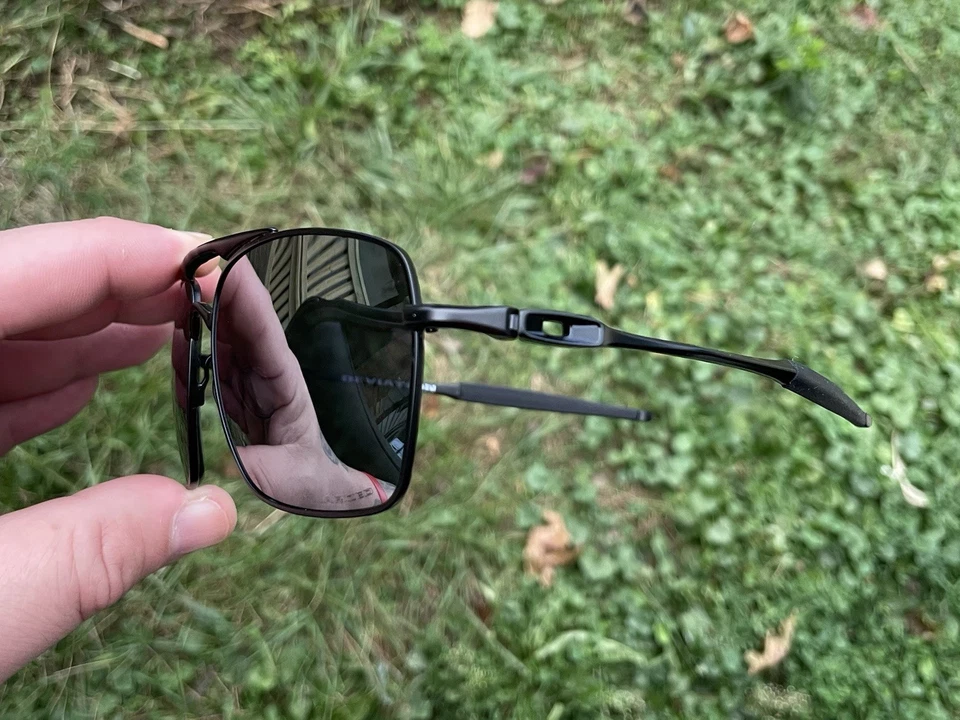 Oakley Deviation Satin Black/Silver Polarized Sunglasses W/ Case - Image 2 of 4