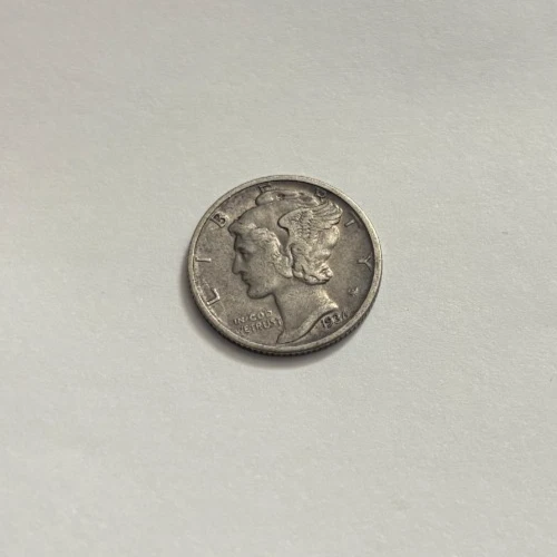 1936 D Mercury Dime, 90% Silver, Great Condition XF, Free Shipping!