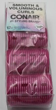 Conair Thermal Self-Grip Hair Rollers 12PK Assorted Sizes Pink Reusable Bag New