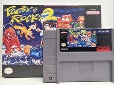 Pocky and Rocky 2 Super Nintendo Game SNES Authentic  +Collector Case