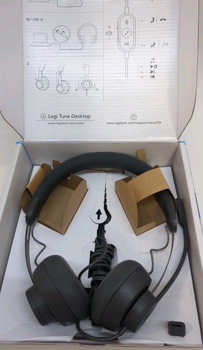 Logitech Zone 750 Wired on-Ear Headset With USB-C Black 981001103 Black (61485) - 第 2/9 張圖片