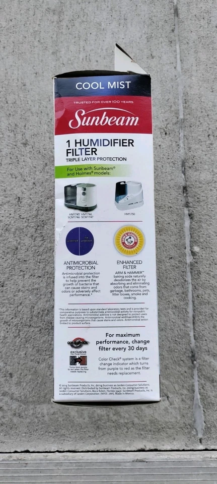 SUNBEAM SF213 Cool Mist Type B Humidifier Filter, White&Black, Open Box! - Image 2 of 4