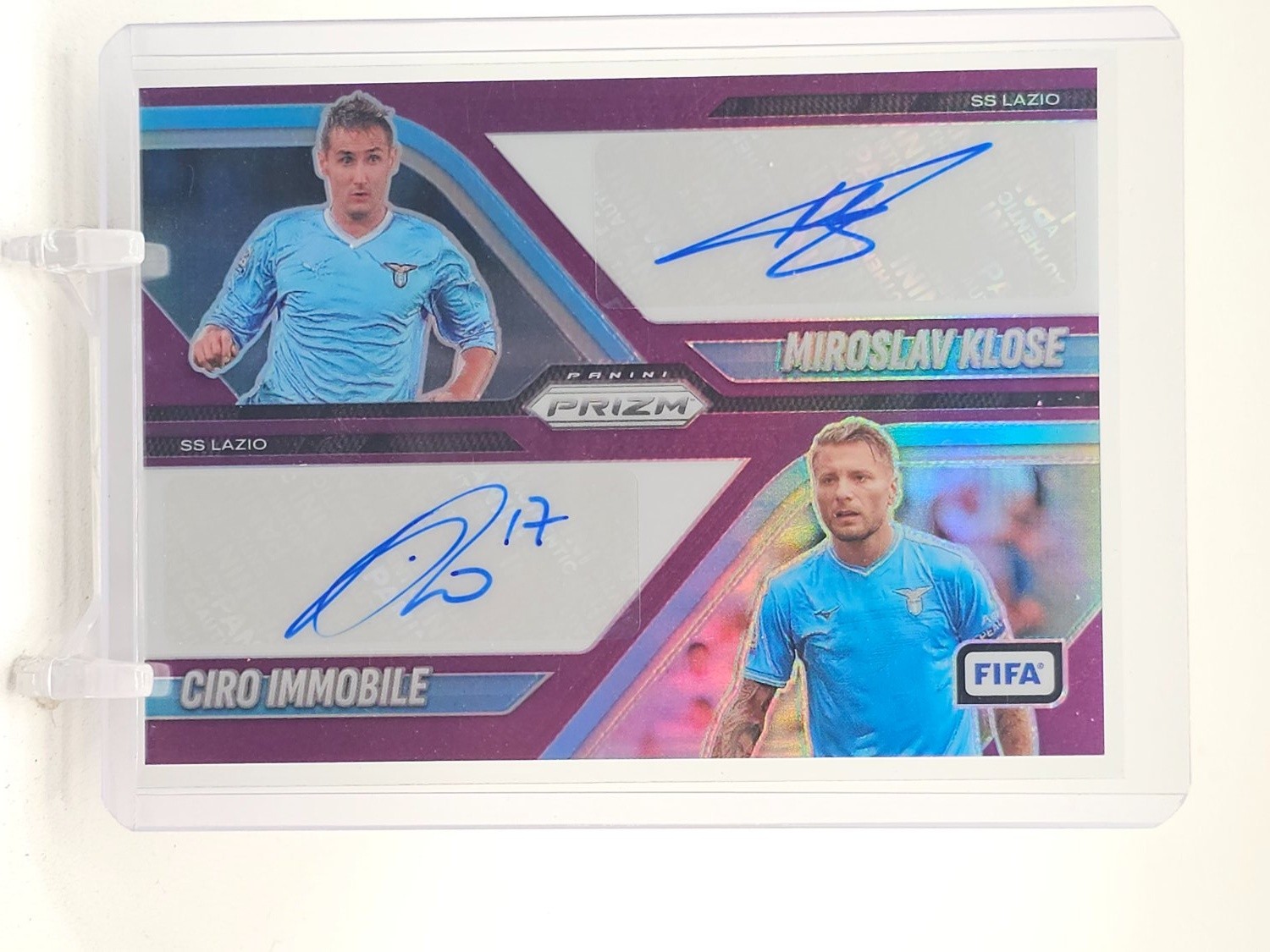 CIRO IMMOBILE M. KLOSE 2025-26 PRIZM FIFA DUAL PURPLE AUTO /10 #DS-SSL Q7482