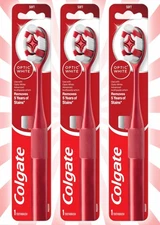 3 Colgate Optic White Stain Remover Toothbrush Soft Vibrant Red NEW
